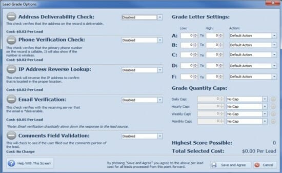 Lead Grade Options