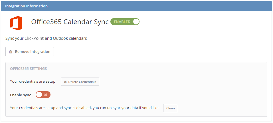 Enable Sync Clean