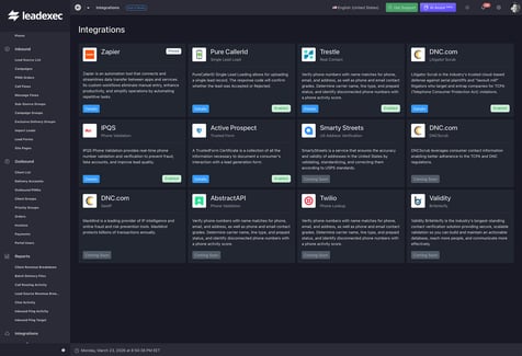 LeadExec's integration library now offers compliance and validation integrations covering consent, contact verification, fraud, and TCPA screening.